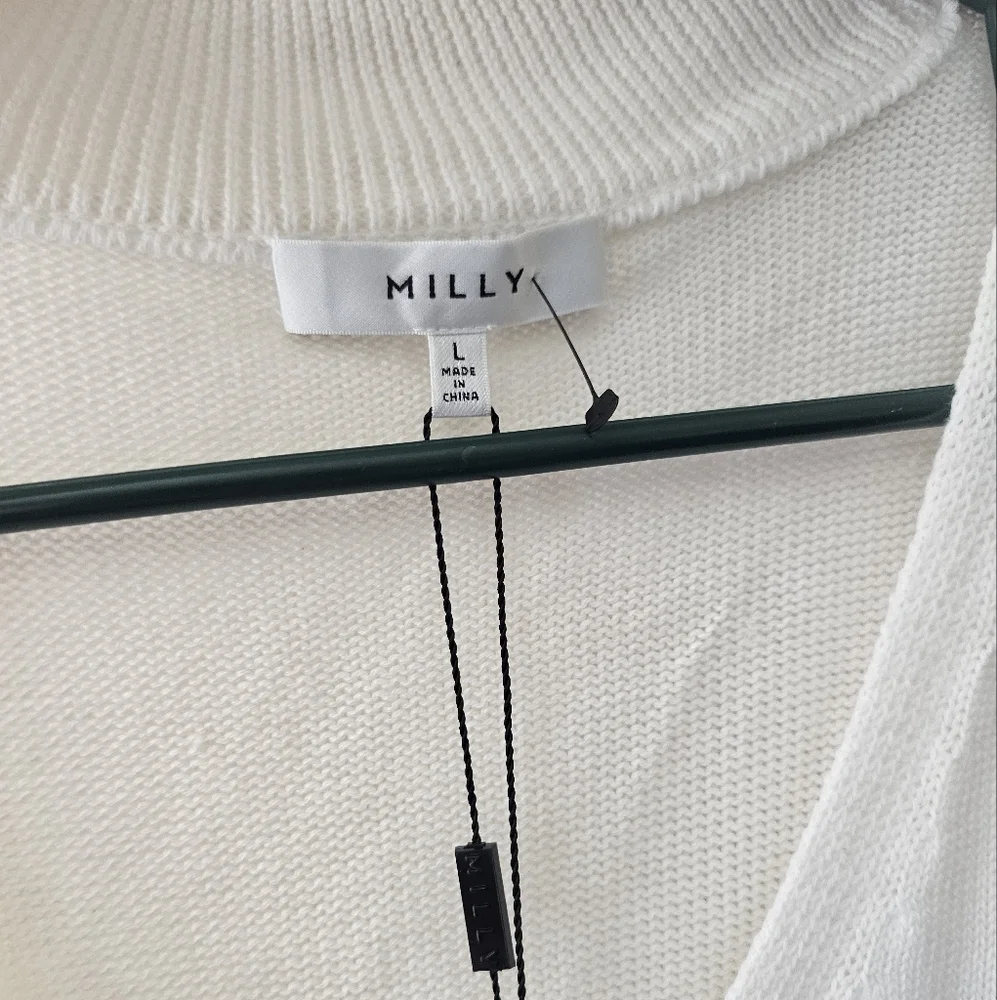 Revolve Milly Cotton-Blend Tunic with Ribbed Neckline and Hem Turtleneck - Picture 6 of 10